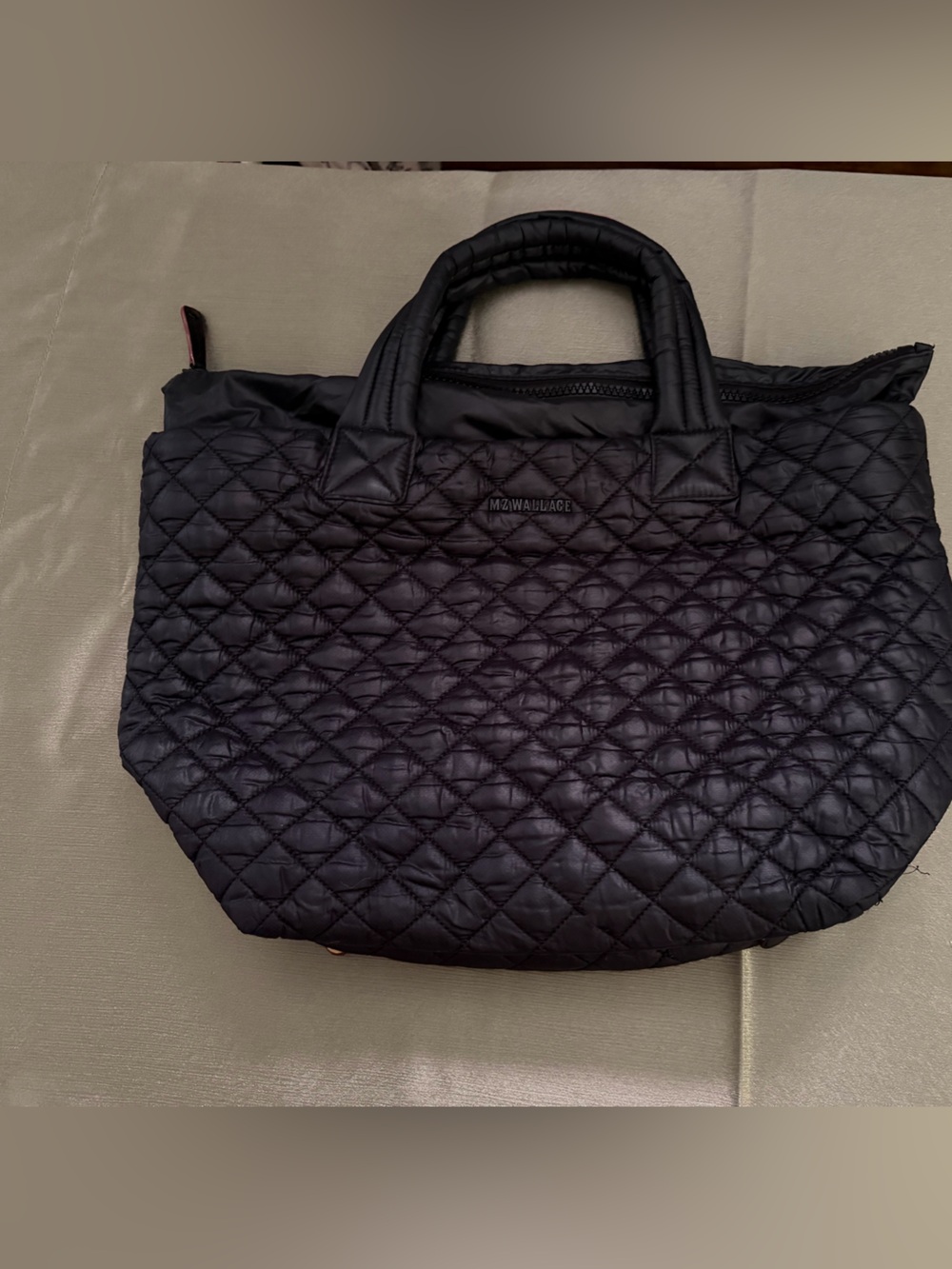 MZ Wallace Quilted Black Nylon Tote